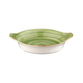 Bonna China Natura dia.9.75" h:1.75" 25 oz. Round Green Porcelain Oven Dish